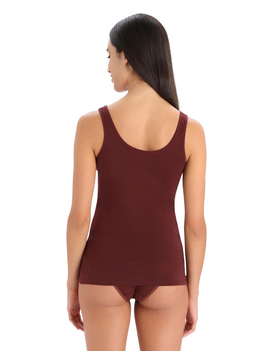 Espresso Icebreaker Merino Siren Tank Top Women's Underwear | AU 1709VRWD